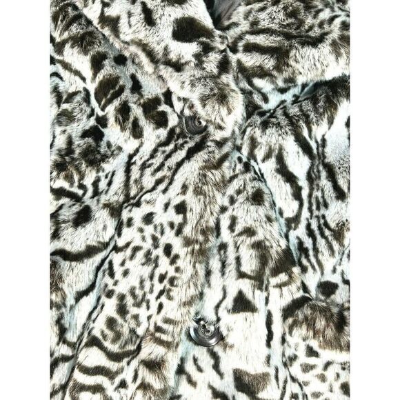 Lovers and Friends Size Small Gray Jacket Coat Faux Fur Animal Print - Picture 13 of 15